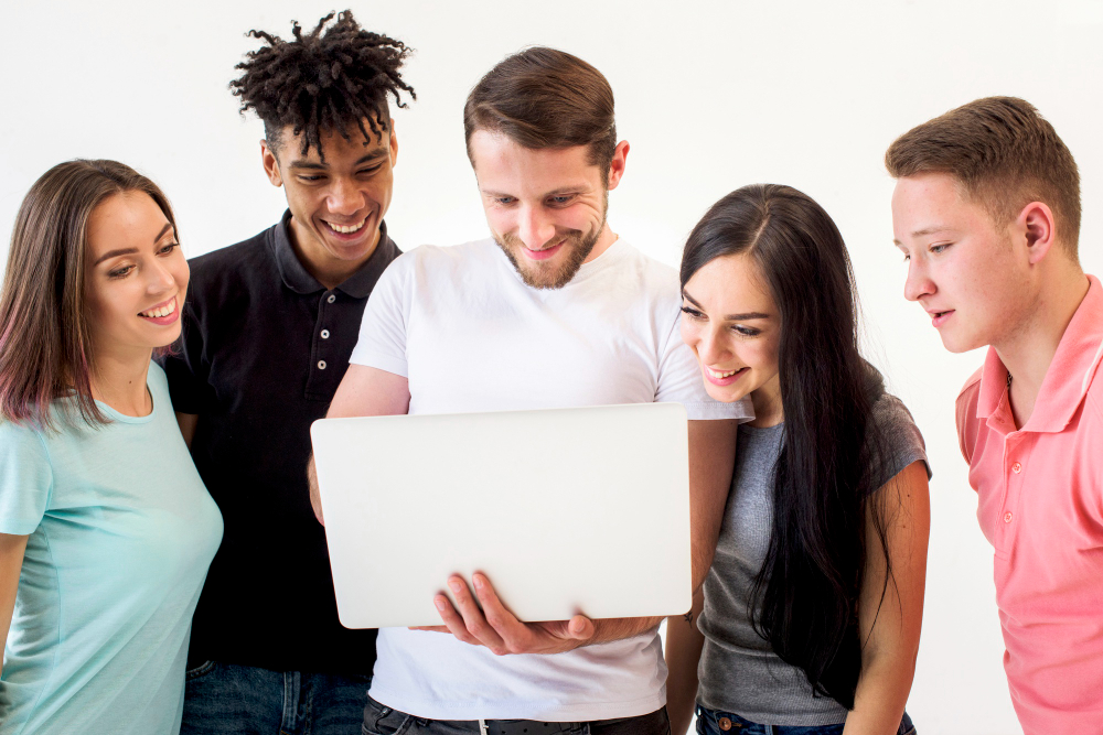 Creative professionals working together